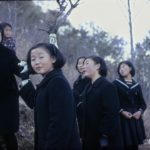 05 Schoolgirls  walking in the beautiful park in Chonju