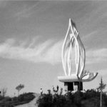 The dramatic Korean War Memorial dominates the skyline of Kunsan Park